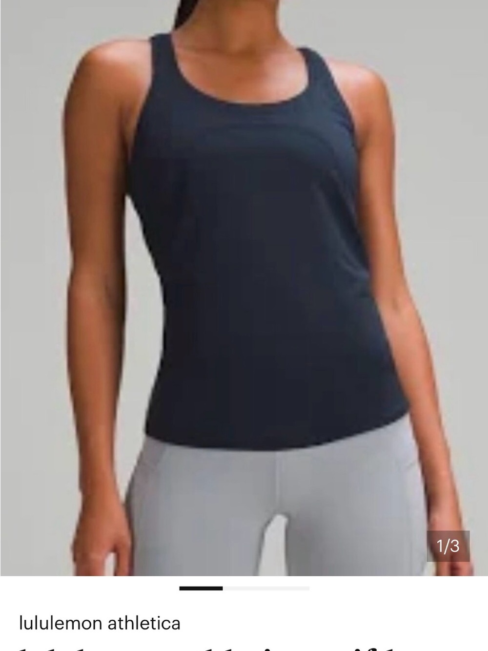 lululemon athletica Navy Athletic Scoop Tank like new